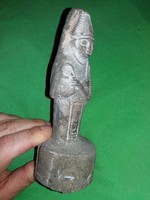 Antique Sandstone Hand Carved Pharaoh Sarcophagus Statue Table Shelf Decoration 20cm As Pictures