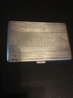 Silver (greyhound head) cigarette holder, cigarette case