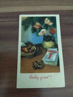 Old New Year mini postcard