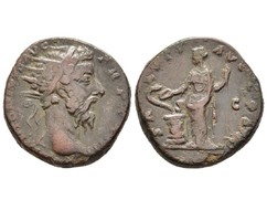 Marcus Aurelius 161-180 Dupondius Rome, Salus, Roman Empire