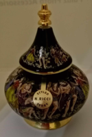 Huge styled n.Ricci tynoy cream perfume ceramic jar hand painted 24k gold plated in 2:1