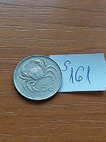 Malta 5 cents 1986 crab, copper-nickel s161