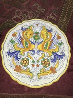 Italy  Raffaella Deruta majolika  fali tányér jelzett 26 cm