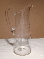 Beautiful Art Nouveau engraved glass jug