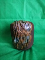 Lojos Somogyi special leather effect ceramic box with lid