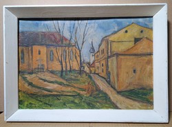 Szentendre, 1960 - signed oil painting in a frame