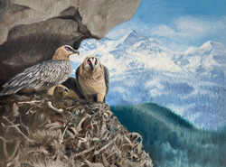 Eagle's nest - oil painting - hunting, landscape, game