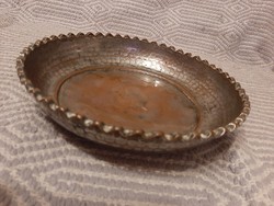 Antique Tinned Heavy Copper Hand Hammered Arabic Bowl
