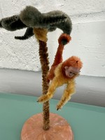 Antik majmos ritka zsenília dísz