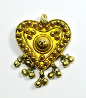 Large silver pendant gold-plated with granulation decoration in historical style!