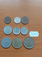 Belgium belgique 9 pieces 20 centimes - 20 francs s10/47