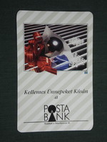 Kártyanaptár, Posta Bank, ünnepi, karácsony, 1991,   (3)