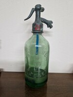 Green soda bottle with Patzauer Szeged inscription