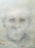 Czóbel Béla portréja (ceruzarajz) Toldi Gergely alkotása
