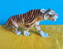 Large 35 cm royal dux tiger porcelain figurine,