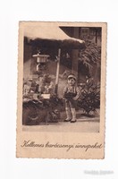 T:012 Christmas child photo antique postcard