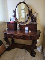 Antique French dressing table with mirror