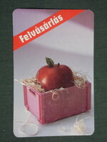 Kártyanaptár, ÁFÉSZ élelmiszer felvásárlás, alma, 1992,   (3)