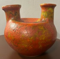 Tófej, double-necked, retro industrial art, glazed, ceramic vase