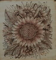 Hand-engraved (pyrograph) wall picture