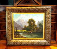 Unknown painter: 19th century Alpine landscape