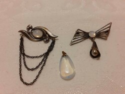 2 pieces of art deco brooch with opal? Decorated + gift pendant