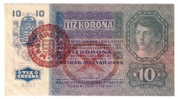 1915. 10 korona Ritkább! Magyarország F.b. Hajtatlan! UNC/AUNC