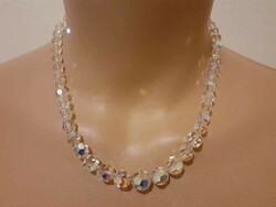Vintage Czech aurora borealis crystal necklace