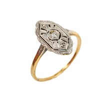 Art Nouveau diamond stone gold ring