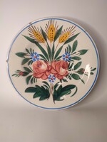 Old abbot's village painted folk hard ceramic wall plate