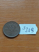 BELGIUM BELGIE 50 CENTIMES 1952  BÁNYÁSZ  Bronz  S319