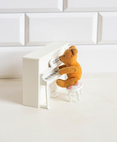 Vintage mini piano, white piano - doll furniture, doll house accessory, miniature, toy