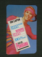 Kártyanaptár,Lapkiadó vállalat,Pécs, dunántúli Napló napilap,újság, erotikus női modell, 1990,   (3)