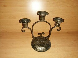 Three-pronged metal candle holder - 21 cm (square)