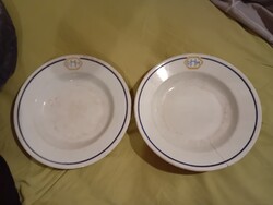 Hüttl tivadar antique porcelain plate 2 pieces