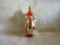 Old glass Christmas tree decoration - Soviet cosmonaut! - 