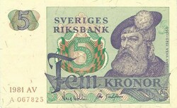 5 korona kronor 1981 Svédország 1.
