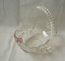 Glass basket-shaped serving bowl, centerpiece