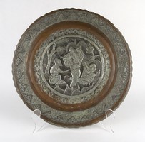 1P594 Régi ónozott orientalista réz fali tál dísztál 34.5 cm