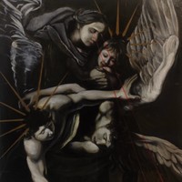 Caravaggio paraphrase-contemporary oil painting