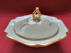 Mitterteich Bavaria német porcelán bonbonier vajtartó fedeles tároló asztalközép kínáló tál tányér