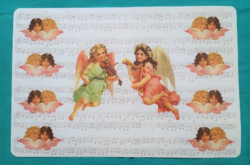 Pair of old Christmas angel plastic placemats, Christmas decoration for the festive table