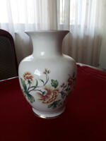Virágmintás hollóházi porcelán váza