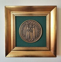 Coronation of King St. Stephen, bronze image