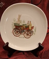 Vintage car porcelain plate, old mobile decorative plate (l4349)