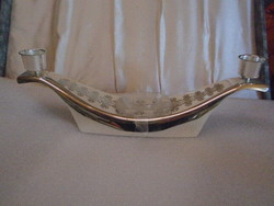 Wmf ikora brass art deco bauhaus silver-plated candle holder, all parts marked