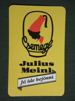 Kártyanaptár, Csemege Julius Meinl élelmiszer áruház, grafikai rajzos, reklám figura, 1993,   (3)