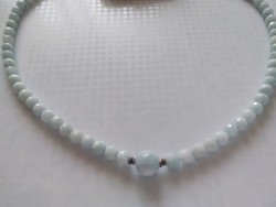 Faceted aquamarine stone necklace