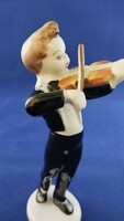 Hollóházi porcelán hegedűs fiú