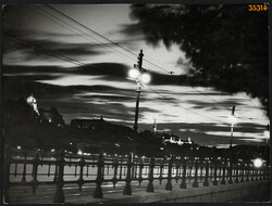 Larger size, photo art work by István Szendrő. Budapest, evening lights, Buda Castle